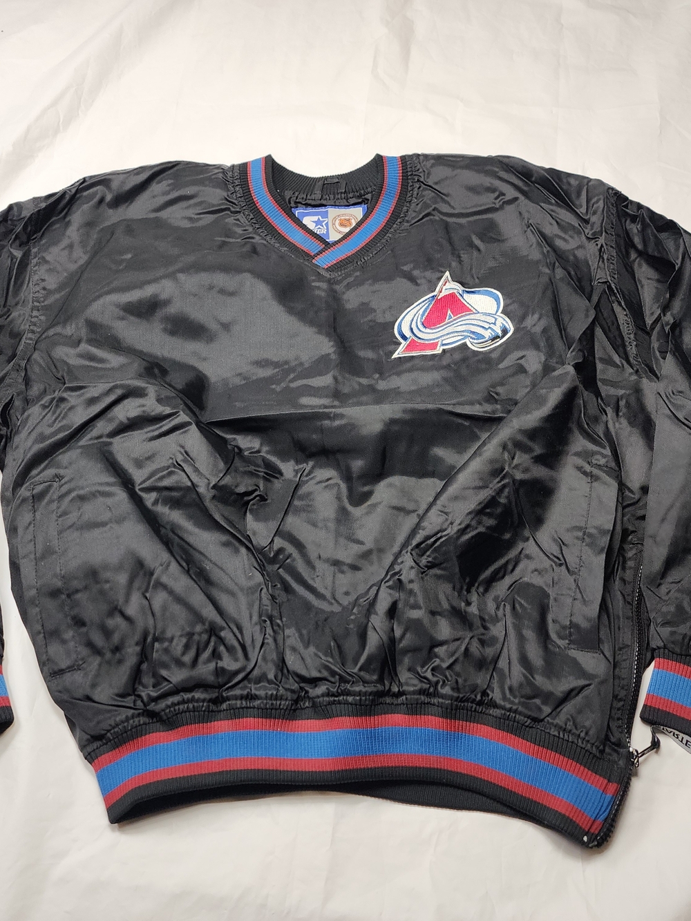 VTG Starter Peter FORSBERG #21 Colorado Avalanche Black Windbreaker Jacket Large